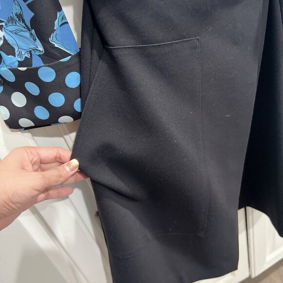 DIANE VON FURSTENBERG Olia Mixed Media Wrap Dress Blue Black Size XS - NWT $458 - Picture 7 of 9